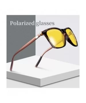 Polarized Sunglasses Driving Blocking Eyeglasses - Yellow - CC18YMEYQAQ $12.32 Rectangular