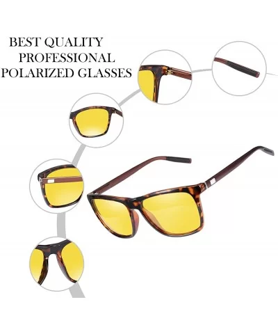 Polarized Sunglasses Driving Blocking Eyeglasses - Yellow - CC18YMEYQAQ $12.32 Rectangular