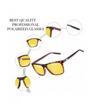 Polarized Sunglasses Driving Blocking Eyeglasses - Yellow - CC18YMEYQAQ $12.32 Rectangular