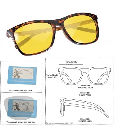 Polarized Sunglasses Driving Blocking Eyeglasses - Yellow - CC18YMEYQAQ $12.32 Rectangular