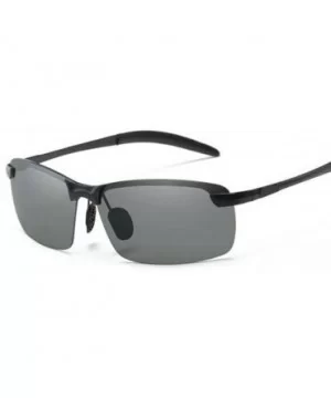 Men's Photochromic Sunglasses with Polarized Lens for Outdoor 100% UV - Black Grey - CO18WIDTYOW $9.27 Oval