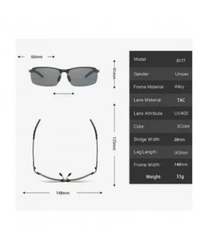 Men's Photochromic Sunglasses with Polarized Lens for Outdoor 100% UV - Black Grey - CO18WIDTYOW $9.27 Oval