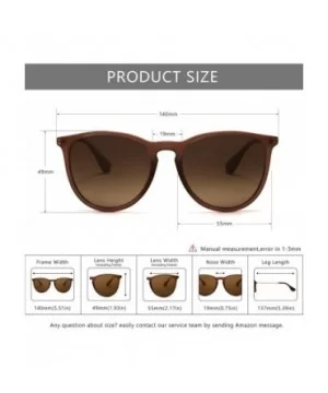 Vintage Round Sunglasses for Women Classic Retro Designer Style - Brown Frame(matte Finish)/Brown Gradient Lens - CE18C8RMT3Q...