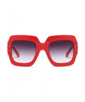 Oversized Square Woman Sunglasses Vintage Men Eyewear Luxury Retro Plastic Sun Glasses - Red/Gradual Gray - CO18D7HOHN0 $7.62...