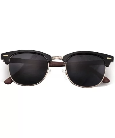 Stylish 80th Retro Unisex Polarized Sunglasses UV400 Classic Vintage Chic - Black Wood-gray - CZ18DT4W83X $5.26 Wayfarer