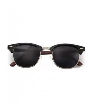 Stylish 80th Retro Unisex Polarized Sunglasses UV400 Classic Vintage Chic - Black Wood-gray - CZ18DT4W83X $5.26 Wayfarer