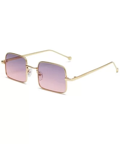 2019 New fashion trend luxury marine piece square brand designer unisex sunglasses UV400 - Gold Purple - CL18NSDX9Q6 $7.18 Sq...