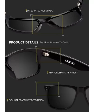 Premium TR90 Rectangular Mens Polarized Driving Sunglasses for Men Blender Sun Glasses HF02 - CD18TS8QA8W $17.63 Square