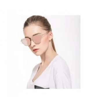 Cat Eye Sunglasses Women Designer Mirror Flat Rose Gold Vintage Metal Reflective Female Oculos Gafas - C5 - C4198AHN2N3 $20.5...