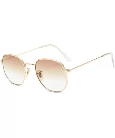 Frame Metal Square Sunglasses Women Classic Vintage Pilot Sun Glasses Brand Design Gradient Sunglasses - C5 - CP18WD640K0 $22...