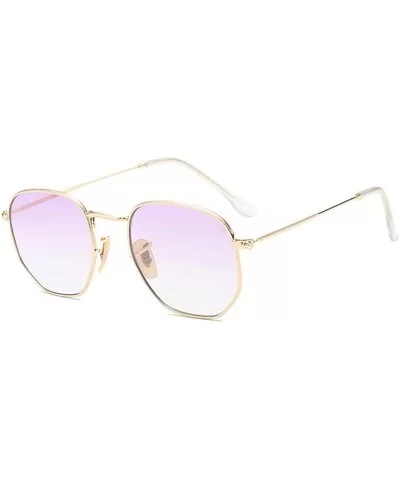 Frame Metal Square Sunglasses Women Classic Vintage Pilot Sun Glasses Brand Design Gradient Sunglasses - C5 - CP18WD640K0 $22...