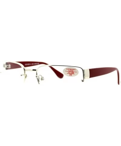 Clear Lens Glasses With Bifocal Reading Lens Half Rim Rectangular - Silver Burgundy - C312FCM11CN $8.24 Wrap