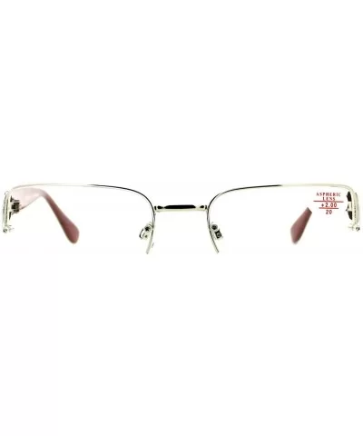 Clear Lens Glasses With Bifocal Reading Lens Half Rim Rectangular - Silver Burgundy - C312FCM11CN $8.24 Wrap