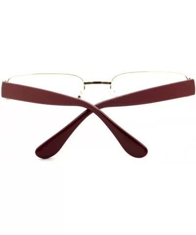 Clear Lens Glasses With Bifocal Reading Lens Half Rim Rectangular - Silver Burgundy - C312FCM11CN $8.24 Wrap