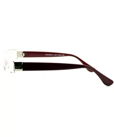 Clear Lens Glasses With Bifocal Reading Lens Half Rim Rectangular - Silver Burgundy - C312FCM11CN $8.24 Wrap