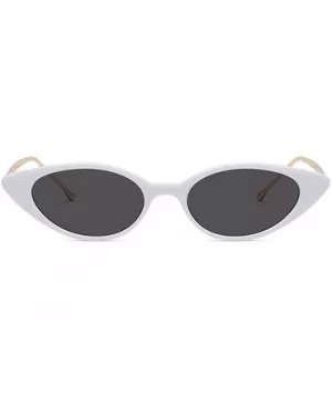 Cateye Metal Frame Lady Sunglass - White/Grey - CE18DWNOHR4 $7.96 Oval