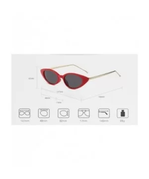 Cateye Metal Frame Lady Sunglass - White/Grey - CE18DWNOHR4 $7.96 Oval