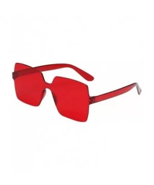 2020 New Unisex Oversized Square Candy Colors Glasses Rimless Frame Unisex Sunglasses - O - CG196SY62KQ $5.16 Rimless