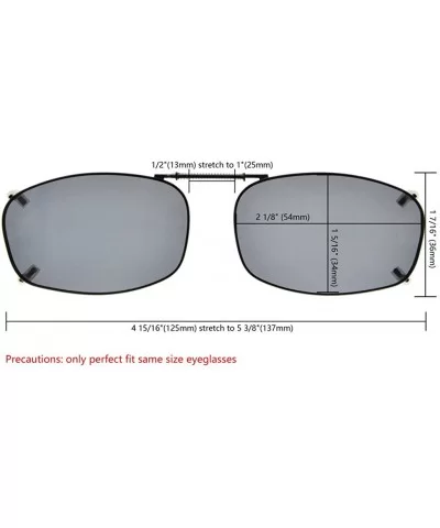 Metal Frame Rim Polarized Lens Clip On Sunglasses 2 1/16"x1 3/8" - C68-brown - CX182DYIKXL $8.37 Rectangular