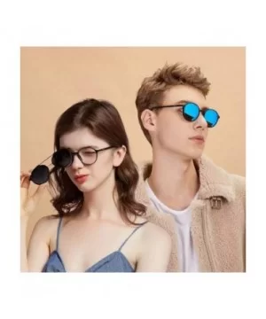 Magnetic Sunglasses Clip on for Men & Women UV400 Polarized Retro Round Anti-glare Clear Eyeglasses - CX19242I243 $15.79 Aviator