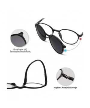 Magnetic Sunglasses Clip on for Men & Women UV400 Polarized Retro Round Anti-glare Clear Eyeglasses - CX19242I243 $15.79 Aviator