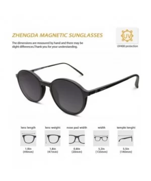 Magnetic Sunglasses Clip on for Men & Women UV400 Polarized Retro Round Anti-glare Clear Eyeglasses - CX19242I243 $15.79 Aviator