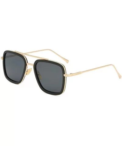 Europe And The United States Trend Sunglasses Men And Women Square Sunglasses Glasses Retro Sunglasses - C818X7MCGIX $36.06 S...