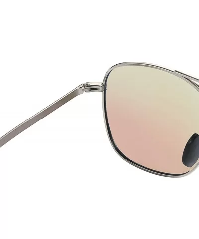 Mens Aviator Sunglasses Polarized Pilot Military Square Shades with Bayonet Temples - Blue - CQ1938M94D9 $12.34 Oversized