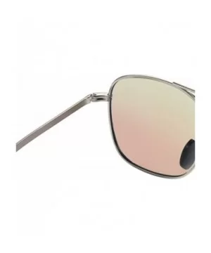 Mens Aviator Sunglasses Polarized Pilot Military Square Shades with Bayonet Temples - Blue - CQ1938M94D9 $12.34 Oversized