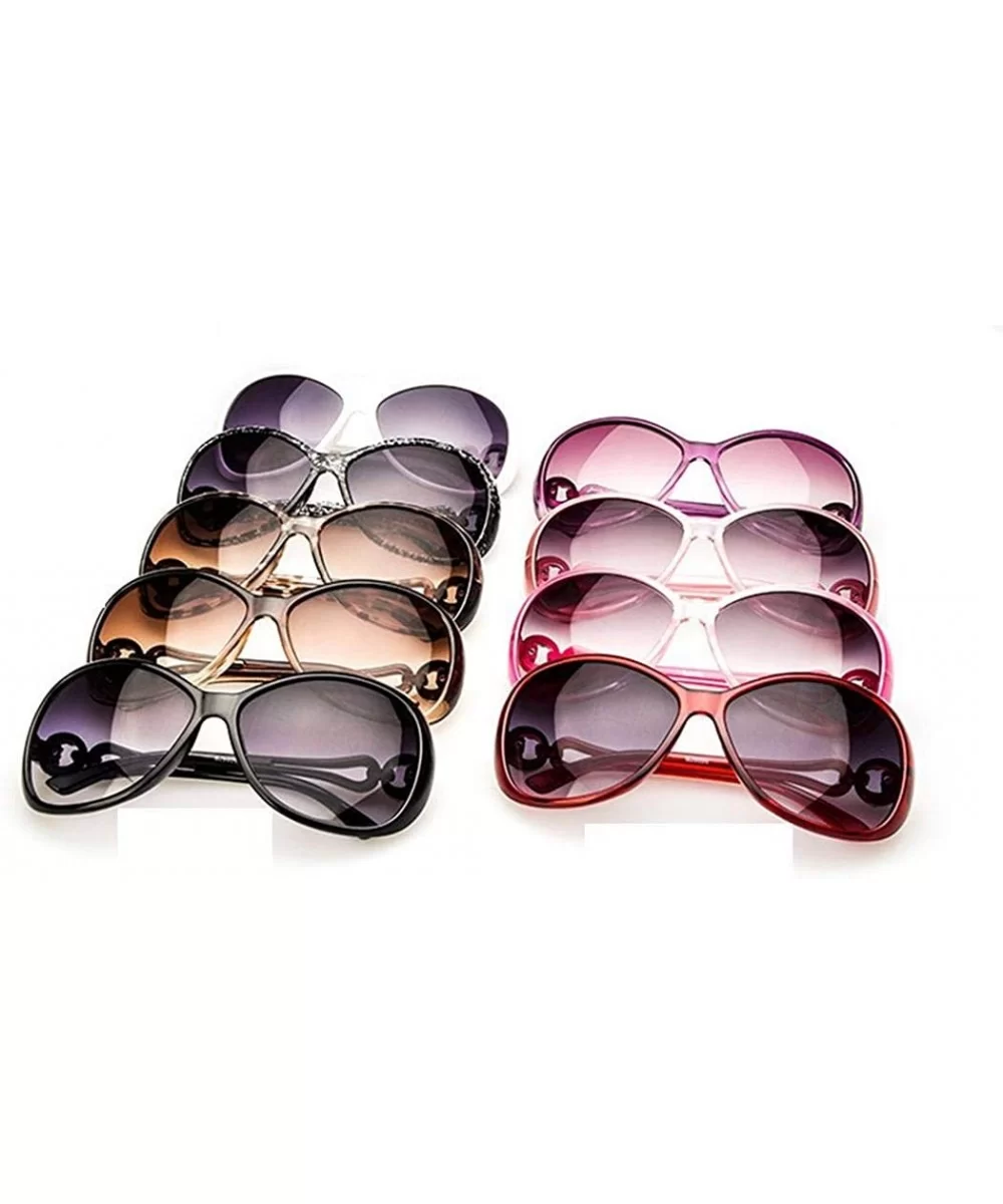 Women Fashion Oval Shape UV400 Framed Sunglasses Sunglasses - Black - CF1900Q4E3W $10.71 Oval