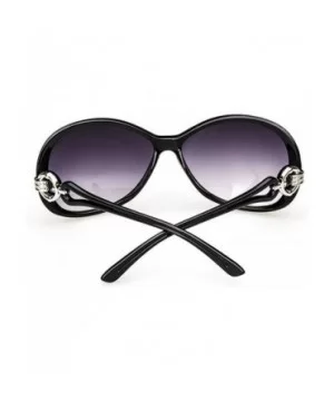 Women Fashion Oval Shape UV400 Framed Sunglasses Sunglasses - Black - CF1900Q4E3W $10.71 Oval