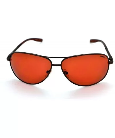 Mens & Womens Aviator High-Definition Sunglasses w/FREE Microfiber Pouch - Brown - CO12KWOV9EL $6.55 Rectangular