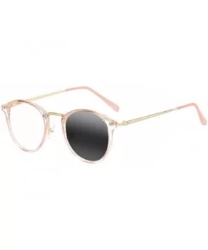 Bifoca Reading Glasses Men Women Oval Nerd Geek Photochromic Anti-UV Reader - Pink - C8198D3RWSQ $19.24 Oval