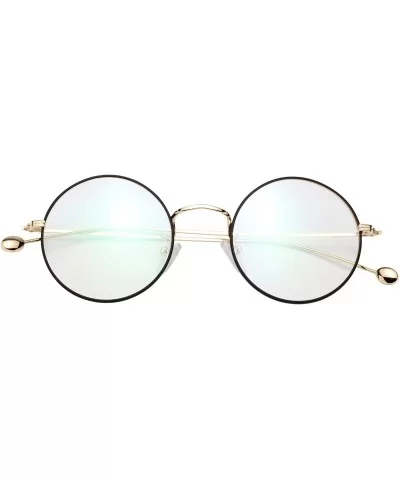 Glasses Clear Oversized Eyelasses Anti Blue - Black-gold - CR18SXN9NK2 $12.19 Round