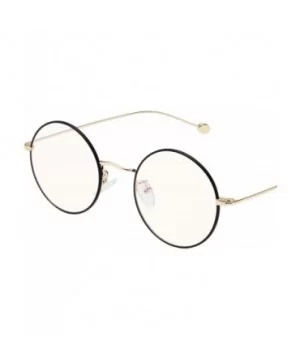 Glasses Clear Oversized Eyelasses Anti Blue - Black-gold - CR18SXN9NK2 $12.19 Round