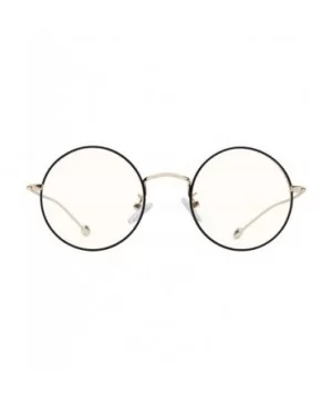 Glasses Clear Oversized Eyelasses Anti Blue - Black-gold - CR18SXN9NK2 $12.19 Round