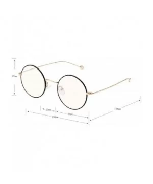 Glasses Clear Oversized Eyelasses Anti Blue - Black-gold - CR18SXN9NK2 $12.19 Round