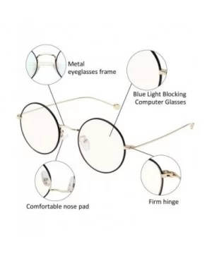 Glasses Clear Oversized Eyelasses Anti Blue - Black-gold - CR18SXN9NK2 $12.19 Round