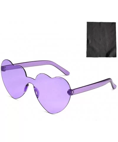 Heart Shaped Sunglasses for Women Transparent UV Protection Frameless Love Party Rimless Sunglasses Glasses - CQ1903NCGLS $6....