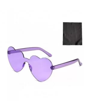 Heart Shaped Sunglasses for Women Transparent UV Protection Frameless Love Party Rimless Sunglasses Glasses - CQ1903NCGLS $6....