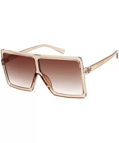 Oversized Sunglasses for Women Square Shield Plastic Frame 100% UV400 Protection - CH18S8LL20I $5.86 Shield