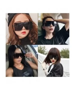 Oversized Sunglasses for Women Square Shield Plastic Frame 100% UV400 Protection - CH18S8LL20I $5.86 Shield