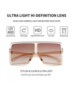 Oversized Sunglasses for Women Square Shield Plastic Frame 100% UV400 Protection - CH18S8LL20I $5.86 Shield