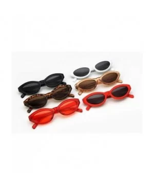 Fashion New Lady Cat Glasses small Oval Full Frame Stylish Unisex UV400 Sunglasses - Red - C718QHSHE7M $7.11 Oval