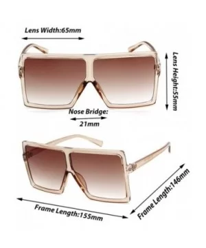 Oversized Sunglasses for Women Square Shield Plastic Frame 100% UV400 Protection - CH18S8LL20I $5.86 Shield