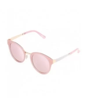 Fashion Designer Polarized Round Cateye Sunglasses for Women - Gold & Silver / Peach - C017XQ6W7E0 $12.29 Oversized