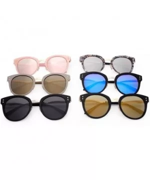 Fashion Designer Polarized Round Cateye Sunglasses for Women - Gold & Silver / Peach - C017XQ6W7E0 $12.29 Oversized