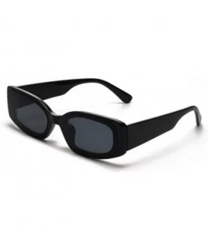 Sunglasses Fashion Rectangle Glasses Vintage - Black - CV1989WZSTZ $25.36 Cat Eye