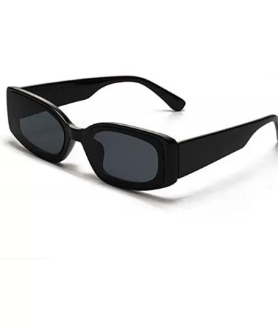 Sunglasses Fashion Rectangle Glasses Vintage - Black - CV1989WZSTZ $25.36 Cat Eye