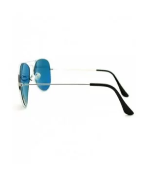 Mens Color Mirror Color Mirror Len Tear Drop Wire Rim Aviator Sunglasses Silver Orange - CP11LXHTKQL $8.27 Aviator